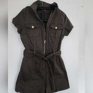 Guess Dark Brown Short Sleeve Jumpsuit